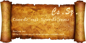 Cserényi Szerénusz névjegykártya